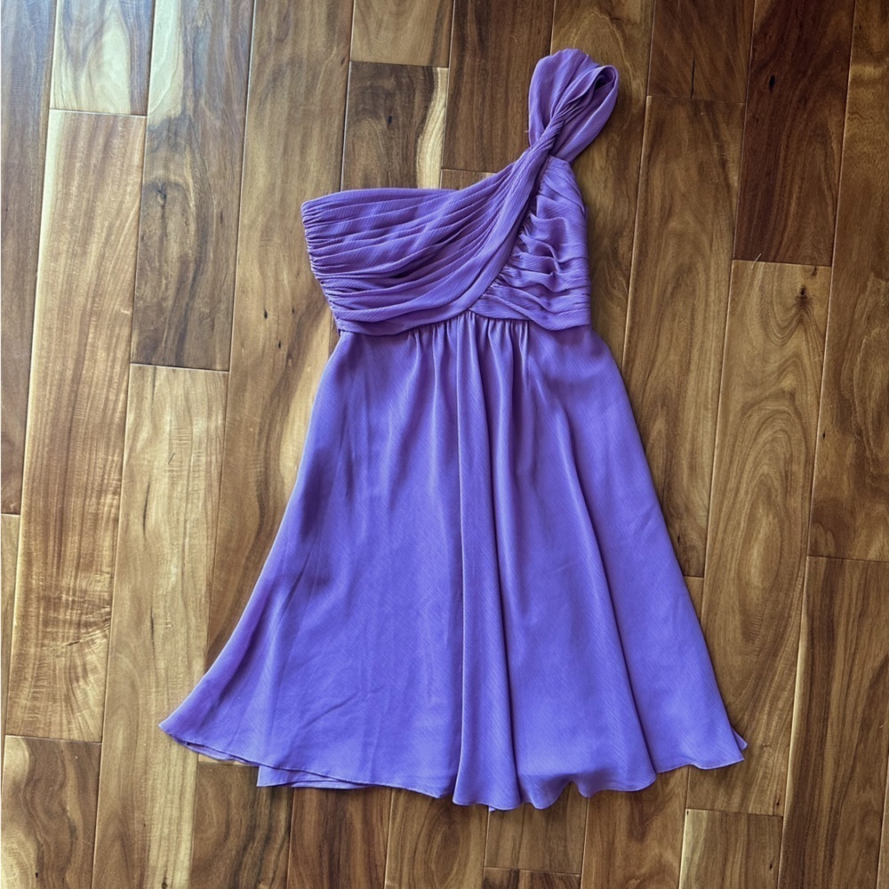 David’s Bridal Purple One Shoulder Cocktail Dress size 6